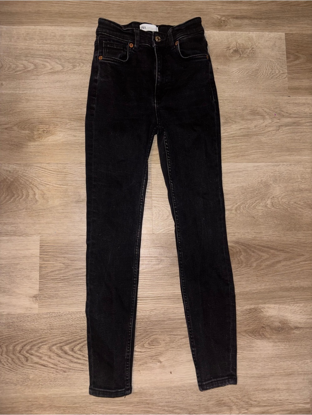 ZARA Black High Rise Skinny Jeans Size 4 Dark Wash